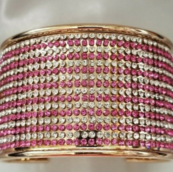 NWOT GENUINE PINK AND WHITE TOPAZ CUFF - Picture 3 of 8